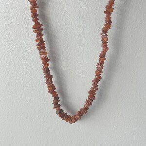 Vintage Raw Baltic Amber Necklace Beaded Chunky Unpolished Chips 28"